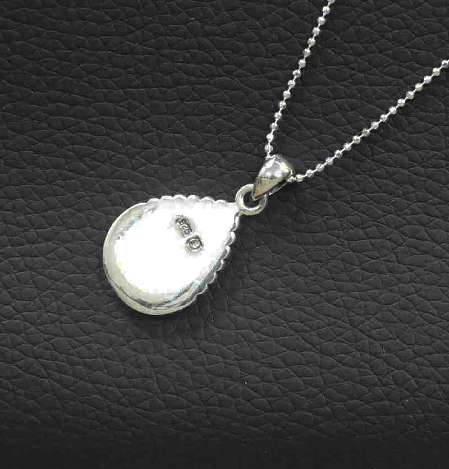Sophisticated Aqua Blue Pear-Shaped Sterling Silver Vintage Pendant on Diamond-Cut Italian Ball Chain