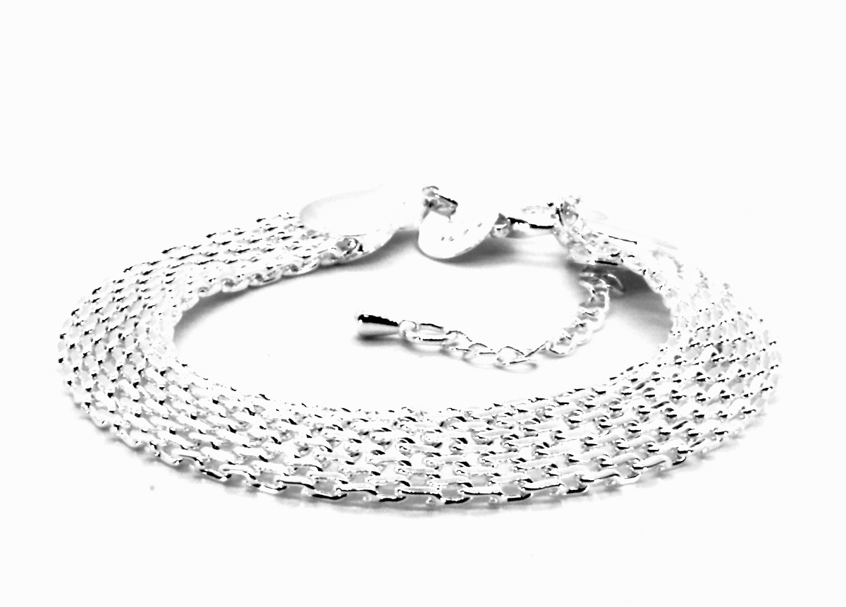 Sterling Silver Adjustable Mesh Bracelet 7-Inch to 9-Inch