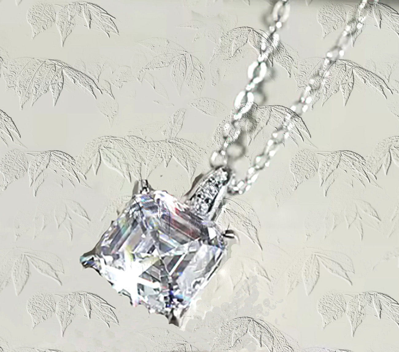 Everlasting Love Sterling Silver Princess Cut CZ Pendant with Sparkling Accents