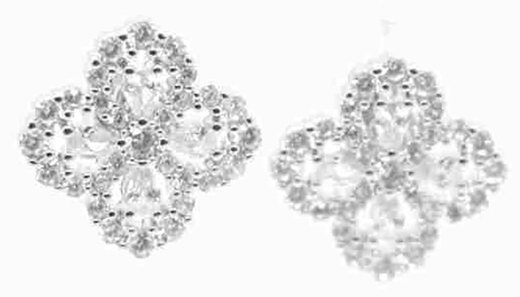 Elegant Sterling Silver Four Flower CZ Stud Earrings – Delicate Floral Design Jewelry for Women