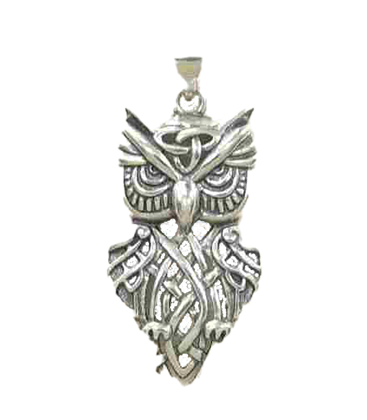 Classy Sterling Silver Vintage Owl Pendant with Intricate Details on Italian Box Chain