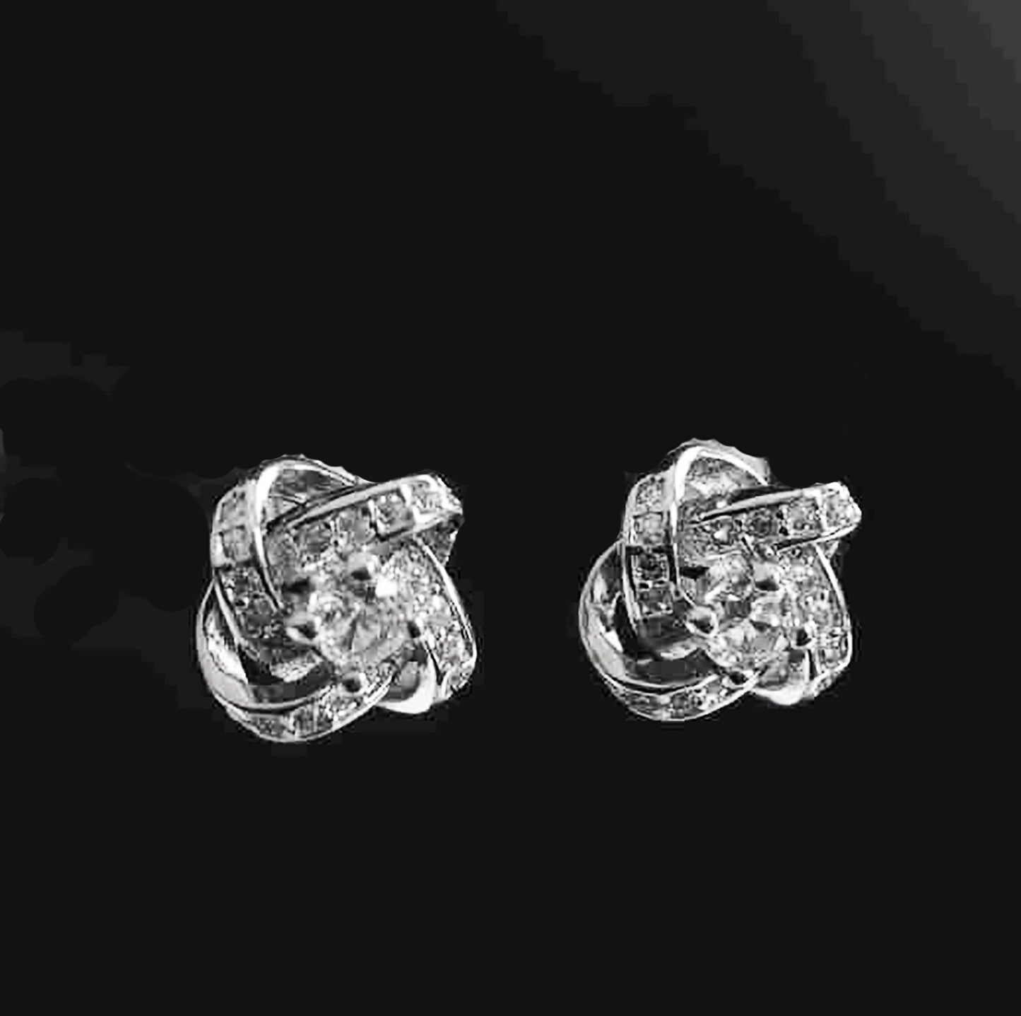 Forever Knot — 925 Sterling Silver CZ Pendant and Earrings Set