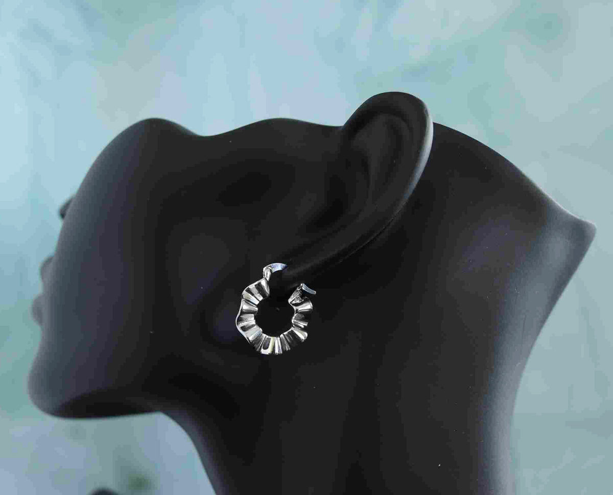 Timeless 17.5mm Hammered Sterling Silver Hoop Earrings – Elegant, Lightweight &amp; Hypoallergenic Hoops for Everyday Chic