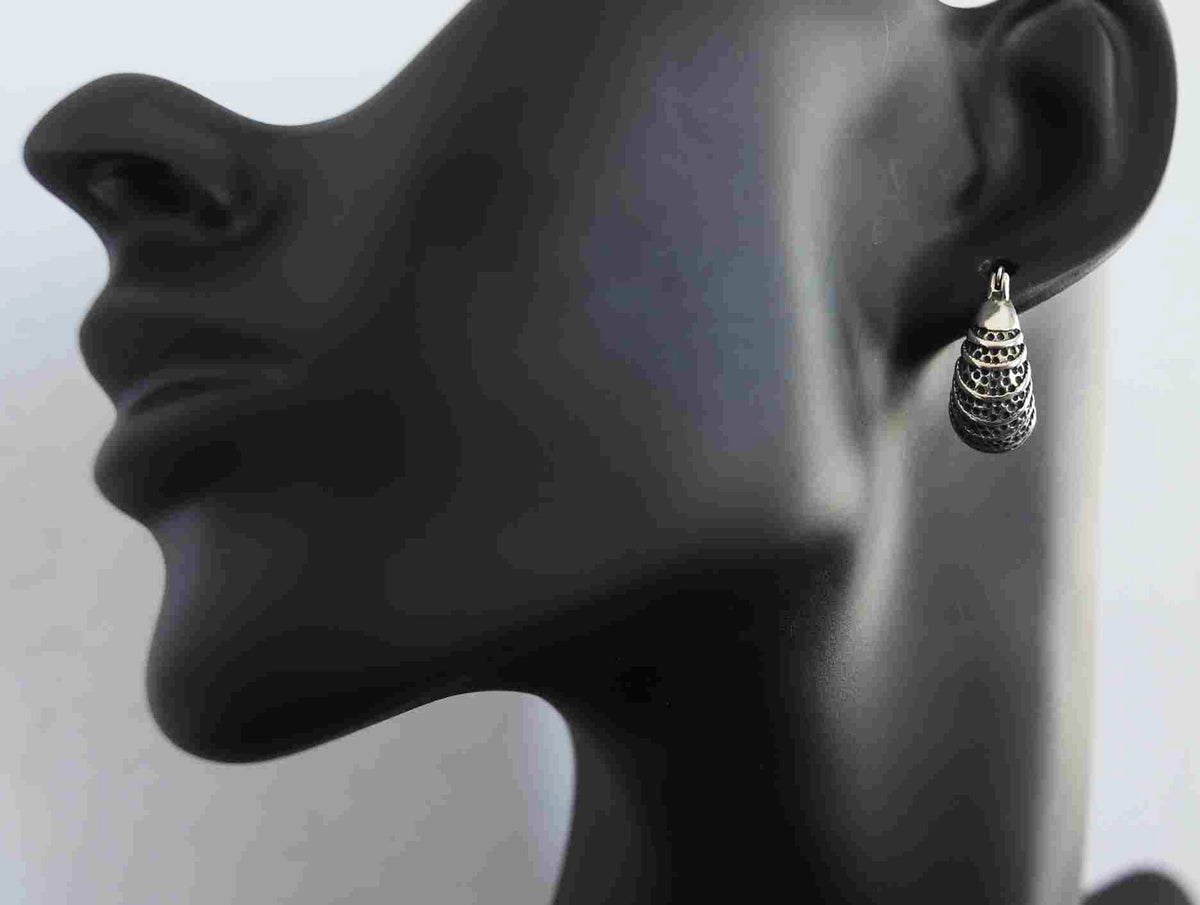 Contemporary and Classy Sterling Silver 16mm Hoop Earrings with Intricate Design