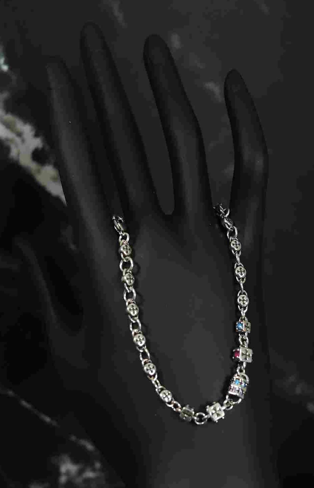 Dainty Sterling Silver Bracelet – Holographic &amp; Stone Accents