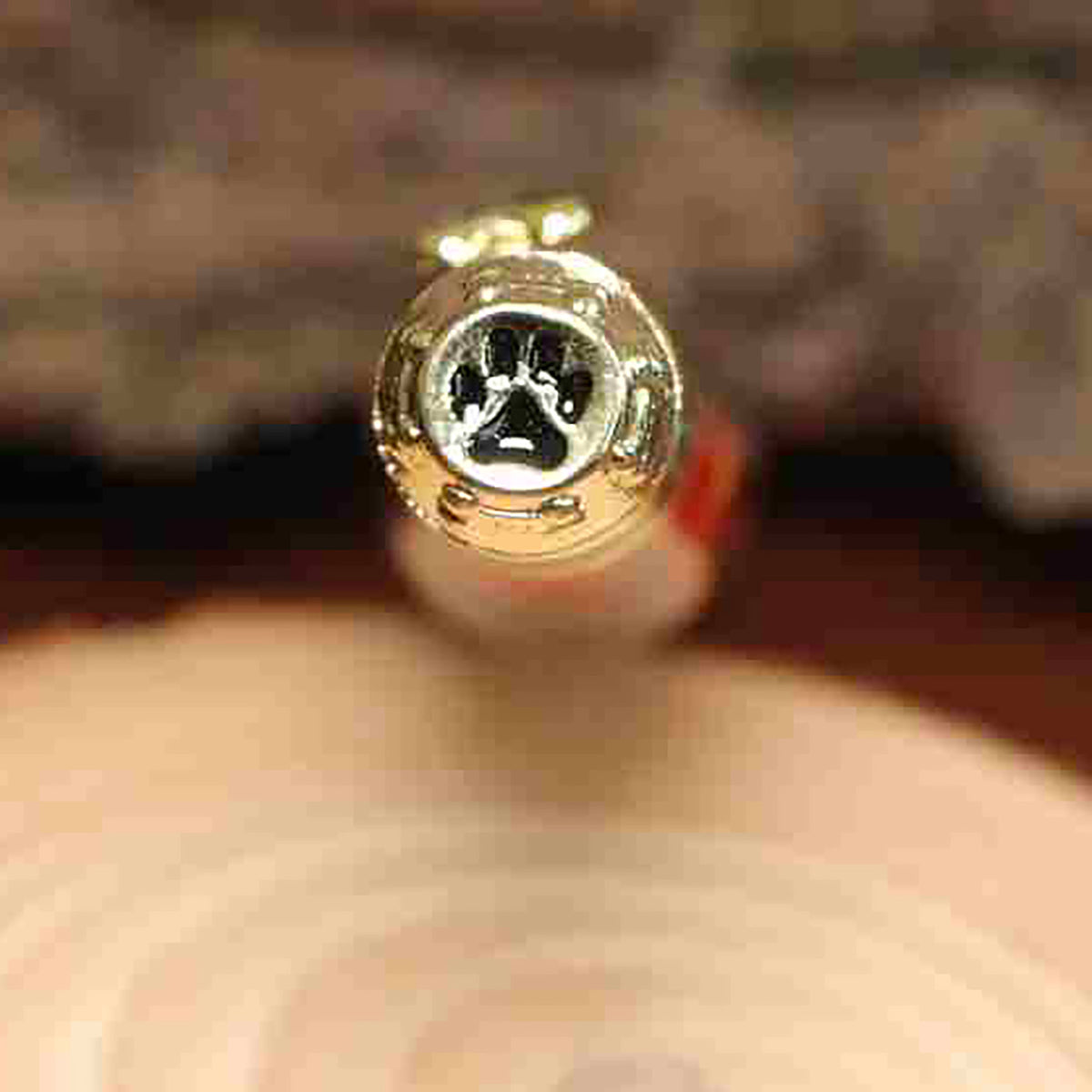 Handcrafted Dog Theme Click Pen – Copper Color Acrylic with Golden Dog Design – Refillable Ballpoint Pen Made in USA