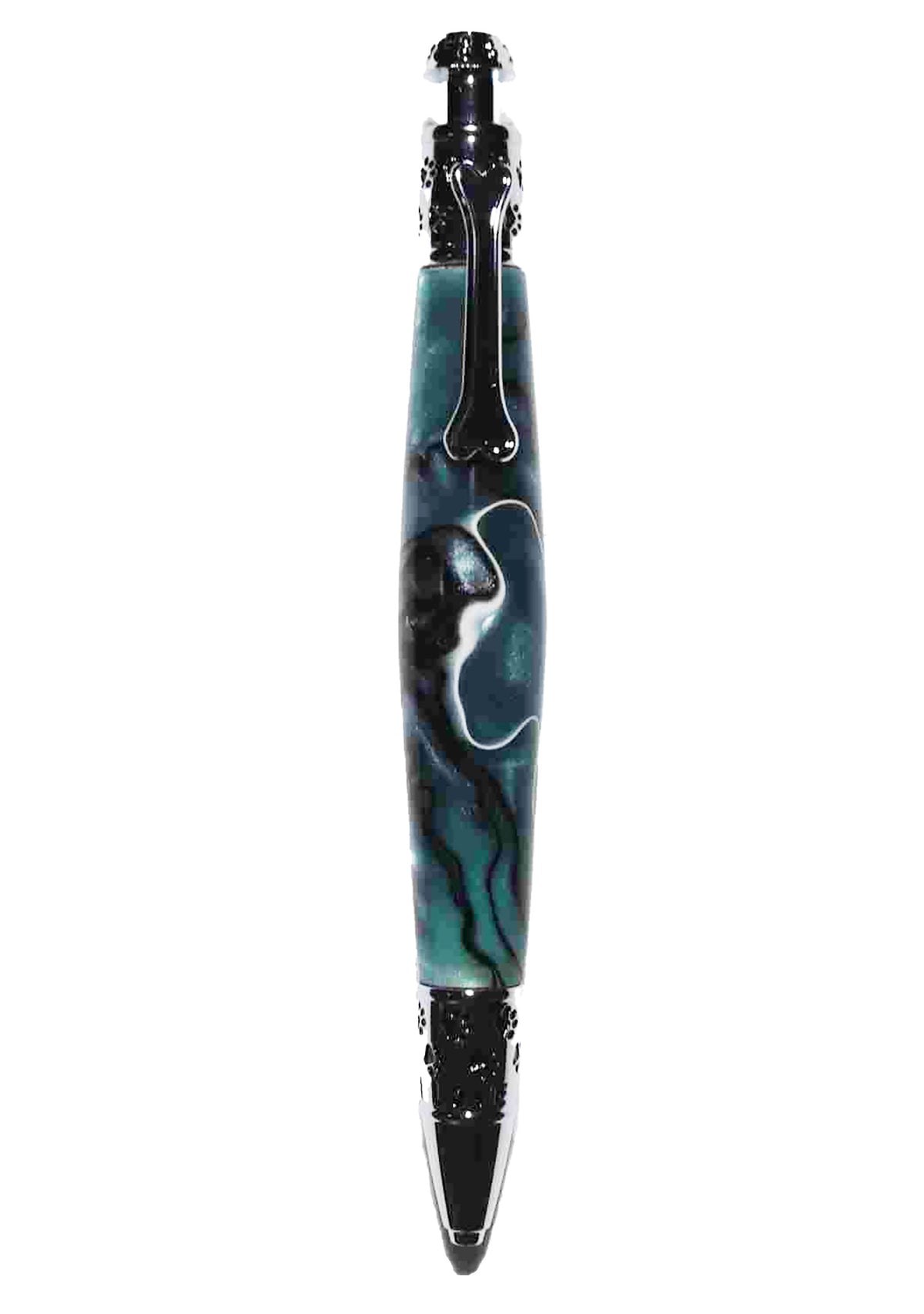 Handcrafted Blue-Black Acrylic Dog Theme Click Pen-Made in USA