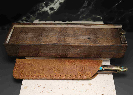 Handcrafted Bohemian Wood Pen – Rustic Brown Grain Wood Twist Pen with Pewter Hardware – USA Artisan