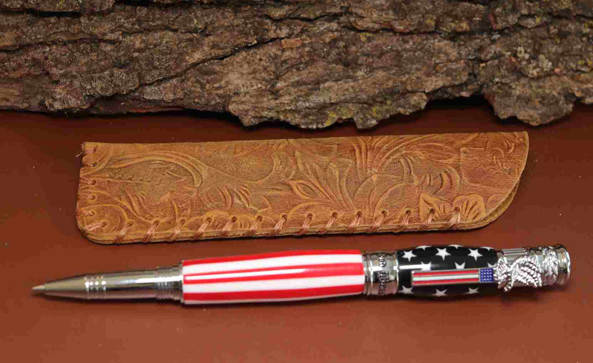Handcrafted American Flag Rollerball Pen – Patriotic Acrylic Pen with Chrome Hardware – Made in USA