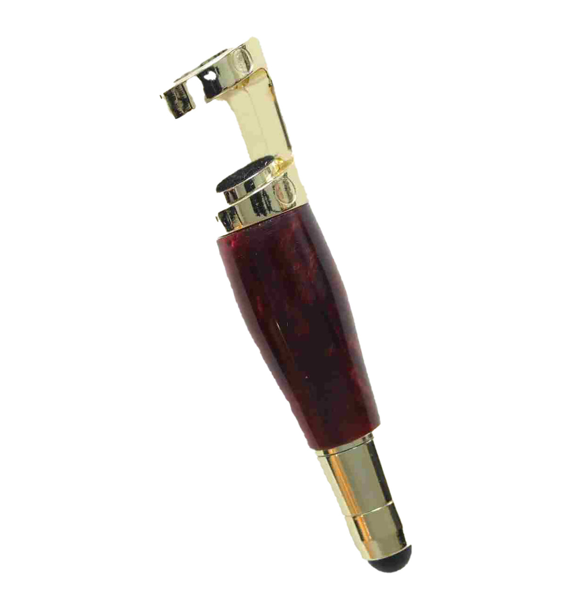 Handcrafted Smartphone Copper Color Acrylic Stand and Stylus — Accented with Golden Trimming