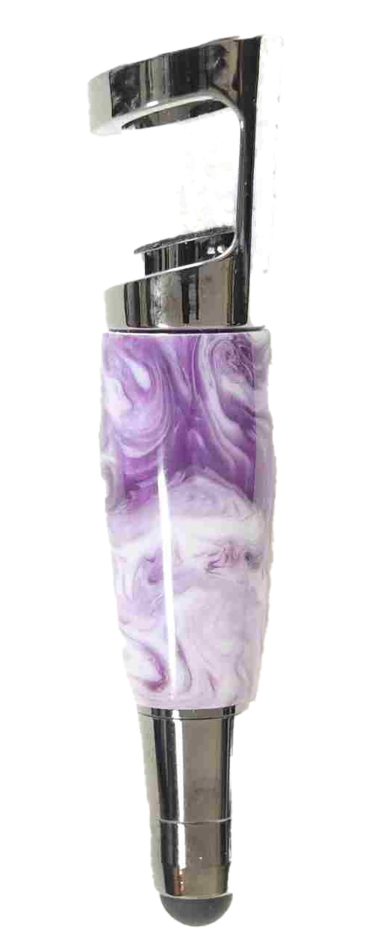 Adjustable Purple and White Acrylic Smartphone Stand with Stylus – Handmade in USA
