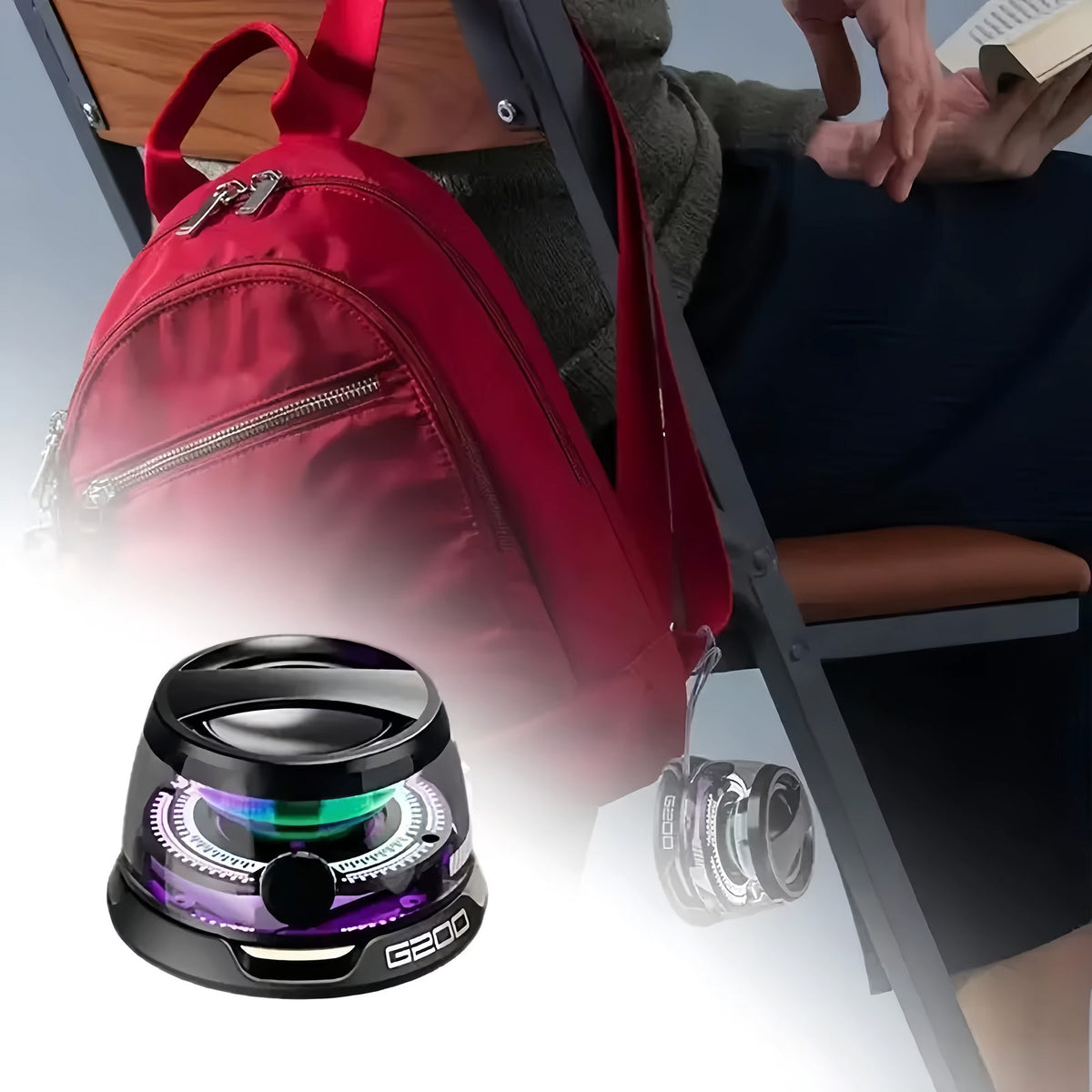Mini Magnetic Hi-Fi Bluetooth 5 Watt Speaker and Phone Stand with LED Light - Purple