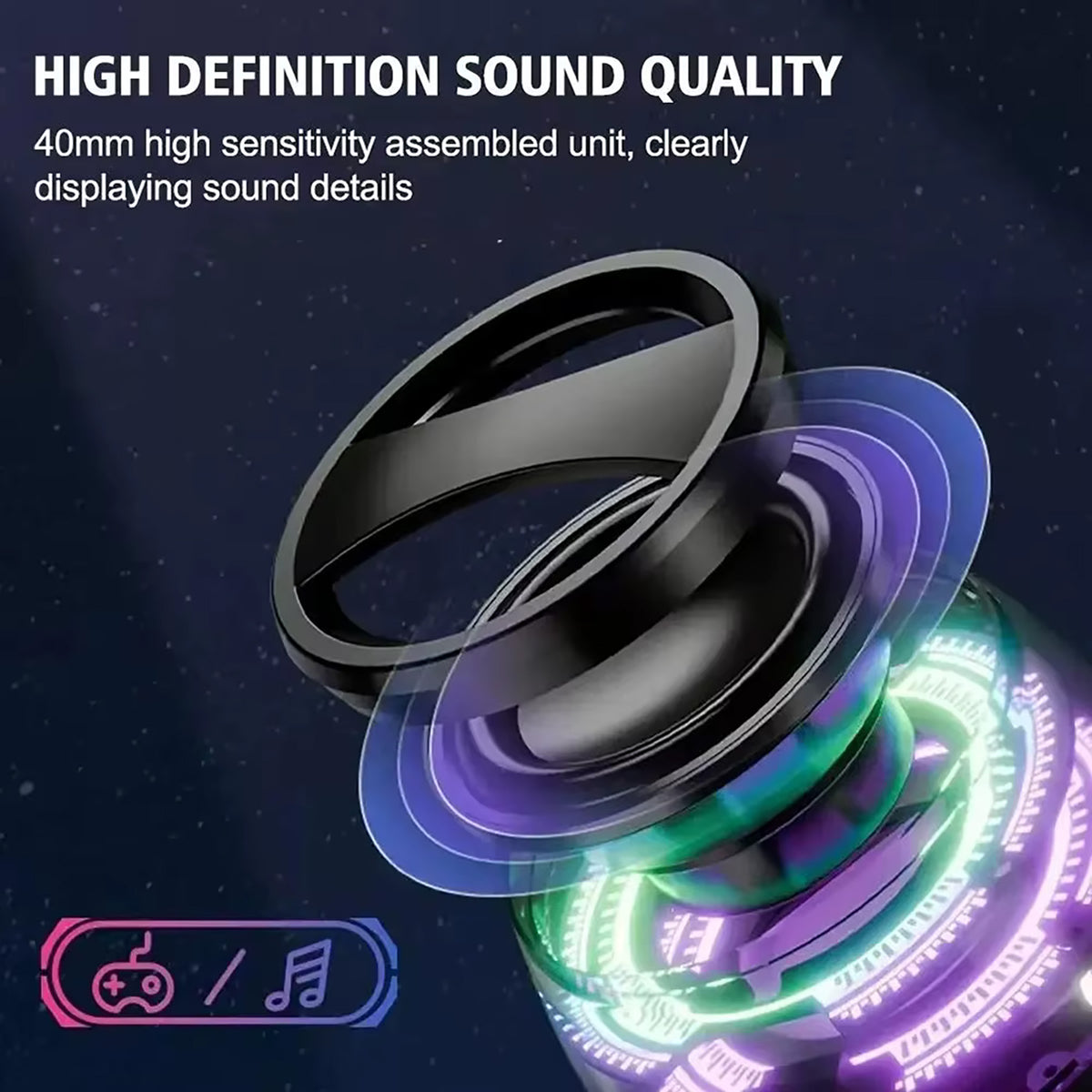Mini Magnetic Hi-Fi Bluetooth 5 Watt Speaker and Phone Stand with LED Light - Purple