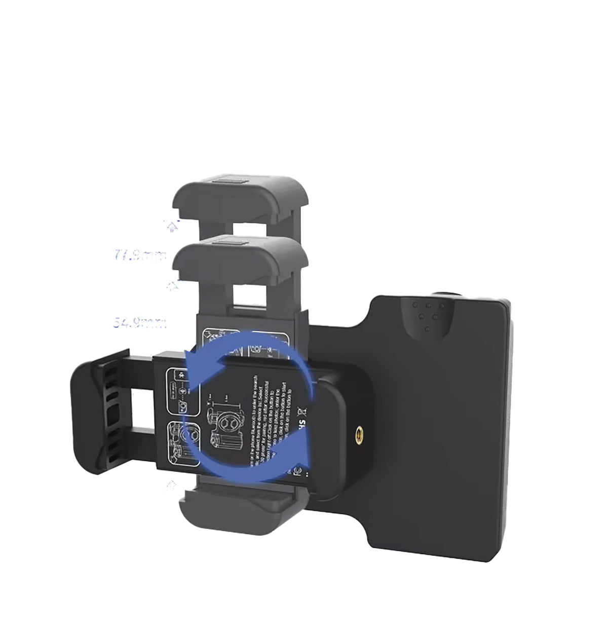 Smartphone Bluetooth Comfort-Hold Handle with Detachable Remote, Hands-Free Selfie Function and Adjustable Rotating Phone Clip