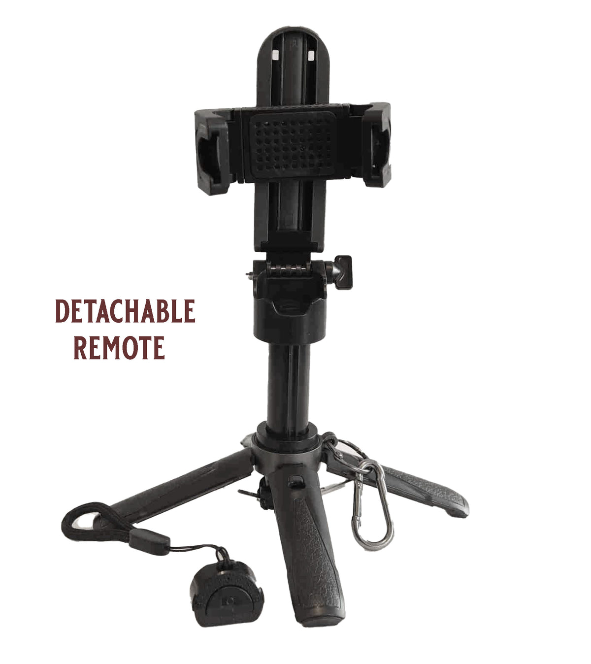 Mini Bluetooth Foldable Tripod Stand with Detachable Selfie Remote – Adjustable Aluminum & ABS Phone Holder, Extendable 4.5" to 15"