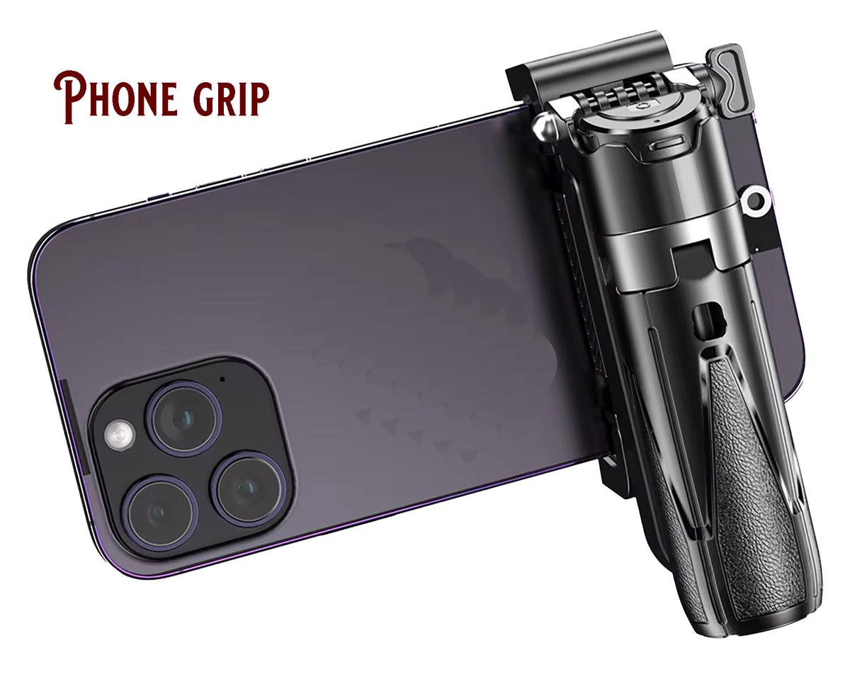 Mini Bluetooth Foldable Tripod Stand with Detachable Selfie Remote – Adjustable Aluminum & ABS Phone Holder, Extendable 4.5" to 15"