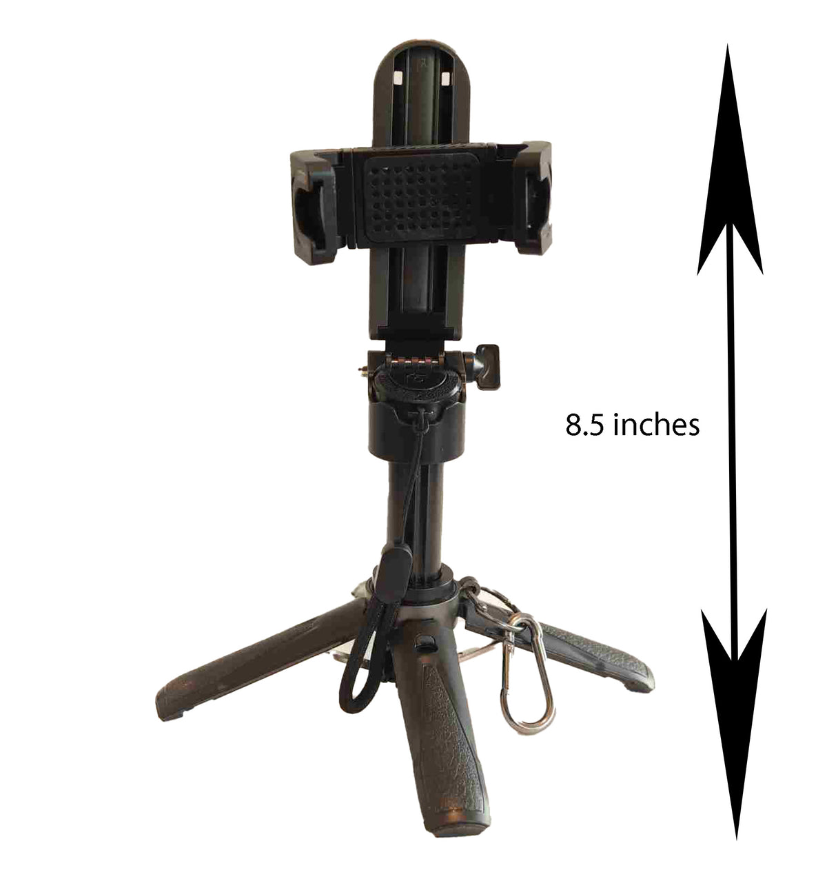 Mini Bluetooth Foldable Tripod Stand with Detachable Selfie Remote – Adjustable Aluminum & ABS Phone Holder, Extendable 4.5" to 15"