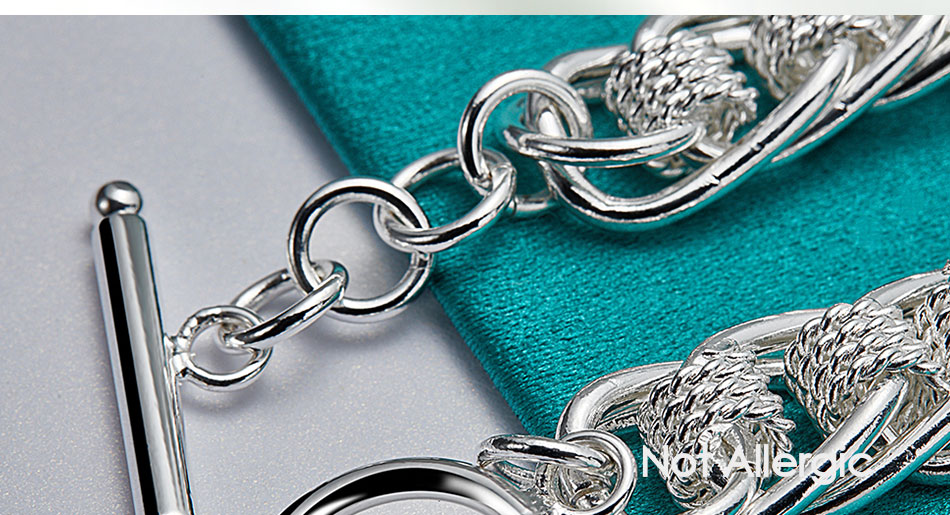 Elegant Sterling Silver Link Bracelet
