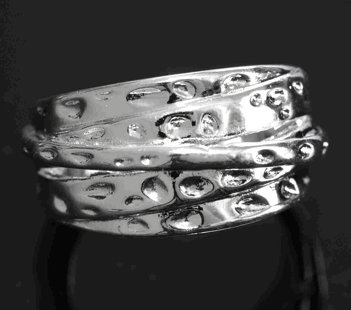 Bound by Love Sterling Silver Puzzle Motif Adjustable Ring
