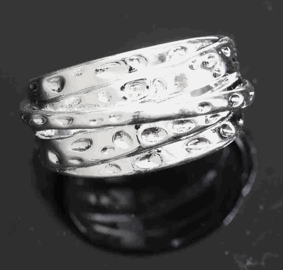 Bound by Love Sterling Silver Puzzle Motif Adjustable Ring