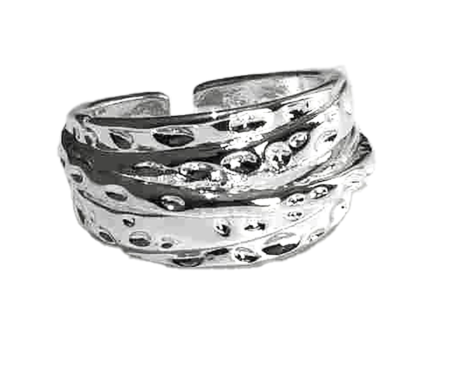 Bound by Love Sterling Silver Puzzle Motif Adjustable Ring