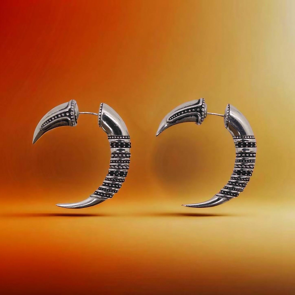 Classy and Unique Sterling  Silver Retro Demi-Hoop Earrings with Endless  Intricate Design