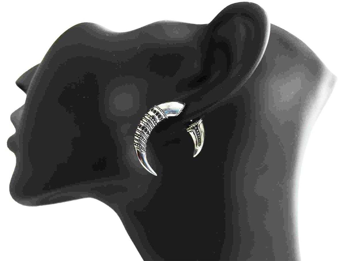 Classy and Unique Sterling  Silver Retro Demi-Hoop Earrings with Endless  Intricate Design
