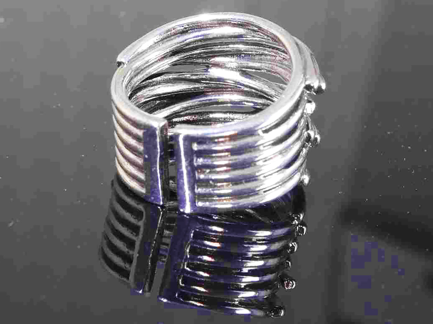 Endless Connection Sterling Silver Adjustable Puzzle Motif Ring