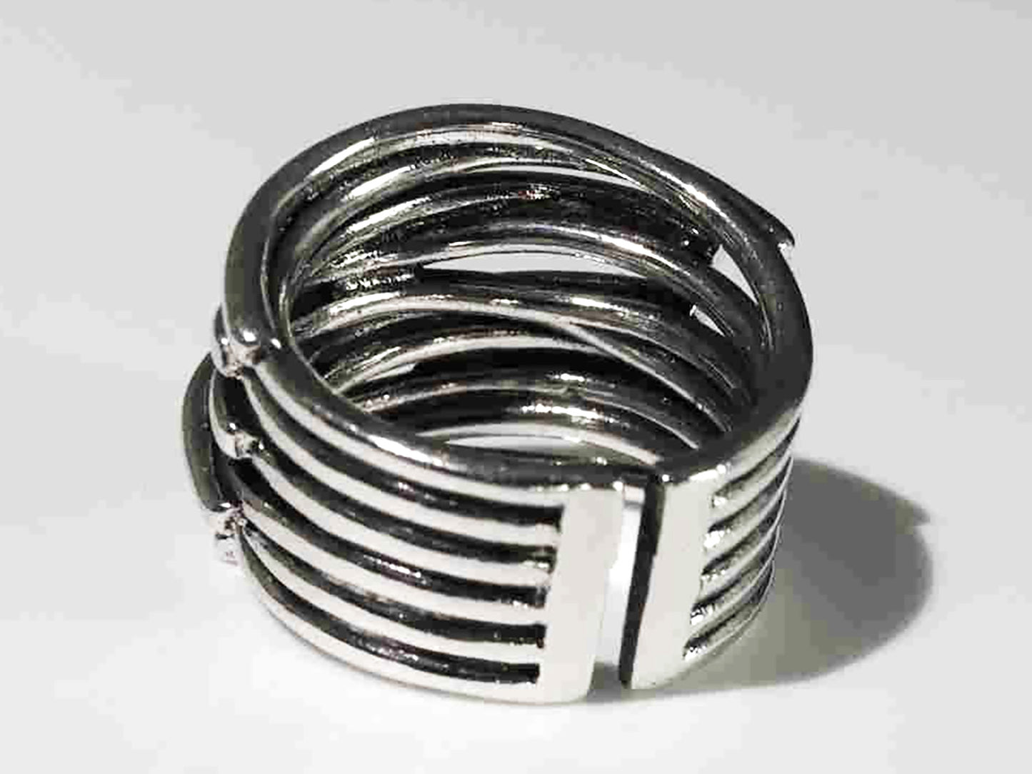 Endless Connection Sterling Silver Adjustable Puzzle Motif Ring