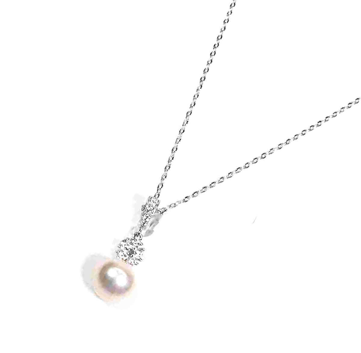Eternal Bloom Sterling Silver Freshwater Pearl Pendant with Sparkling CZ Flower Accent