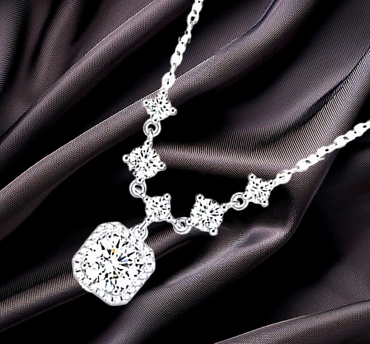 Eternal Sparkle 1.0 Carat Moissanite Sterling Silver Pendant