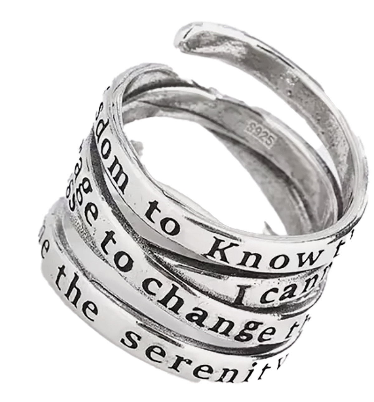 Eternal Spiral – Sterling Silver Adjustable Wrap Ring for Her