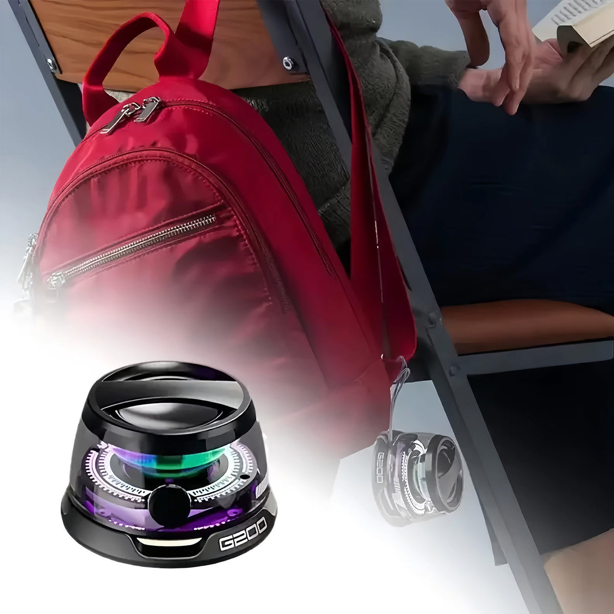 Mini Magnetic Hi-Fi Bluetooth 5 Watt Speaker and Phone Stand with LED Light - Purple