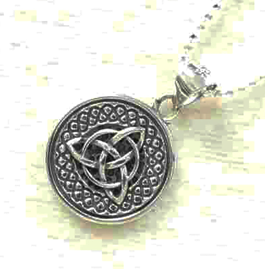 Sacred Sterling Silver Vintage Triquetral Pendant on Elegant Italian Diamond-Cut Ball Chain