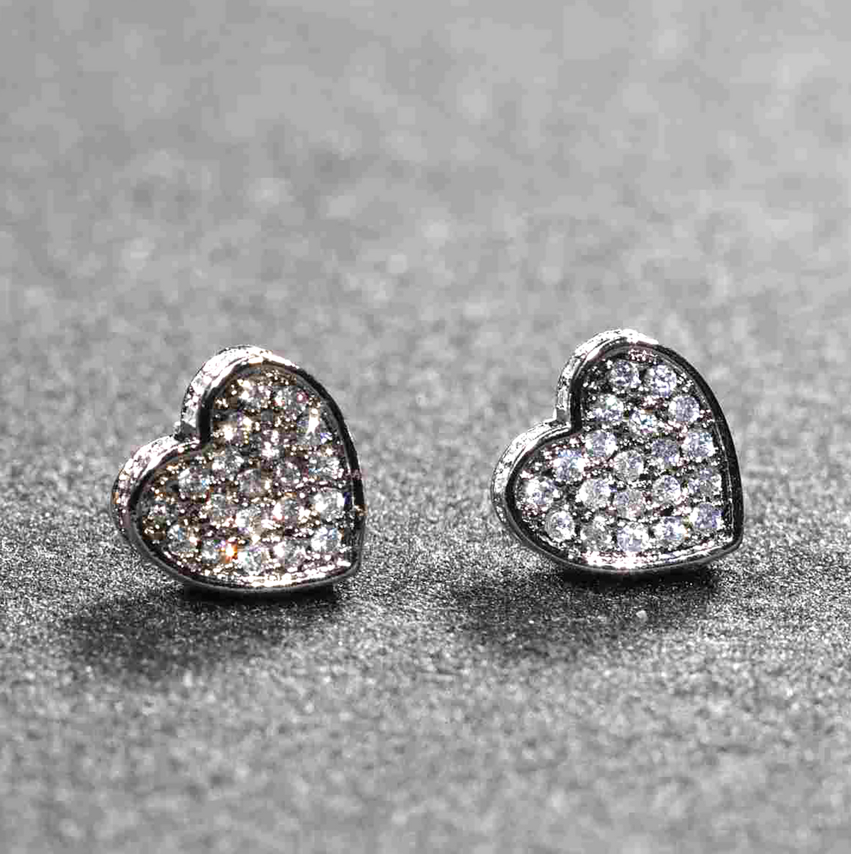 Eternal Heart Radiance CZ Pave Earrings – Gold and Silver Variations - Silver