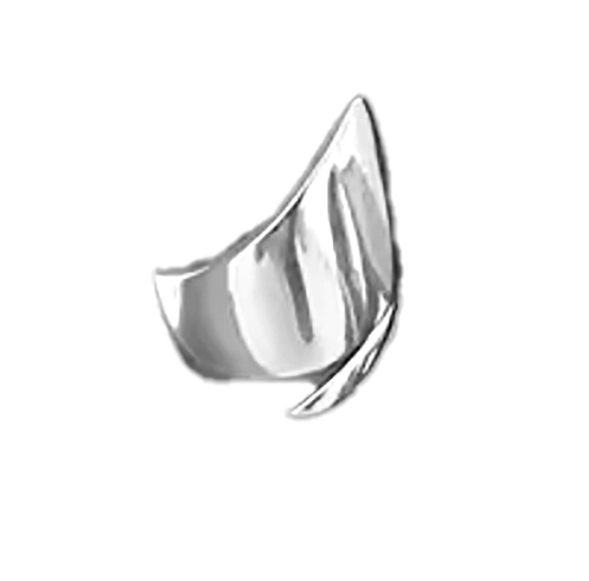 Silver Veil – Irregular V-Shaped Adjustable Ring for Her