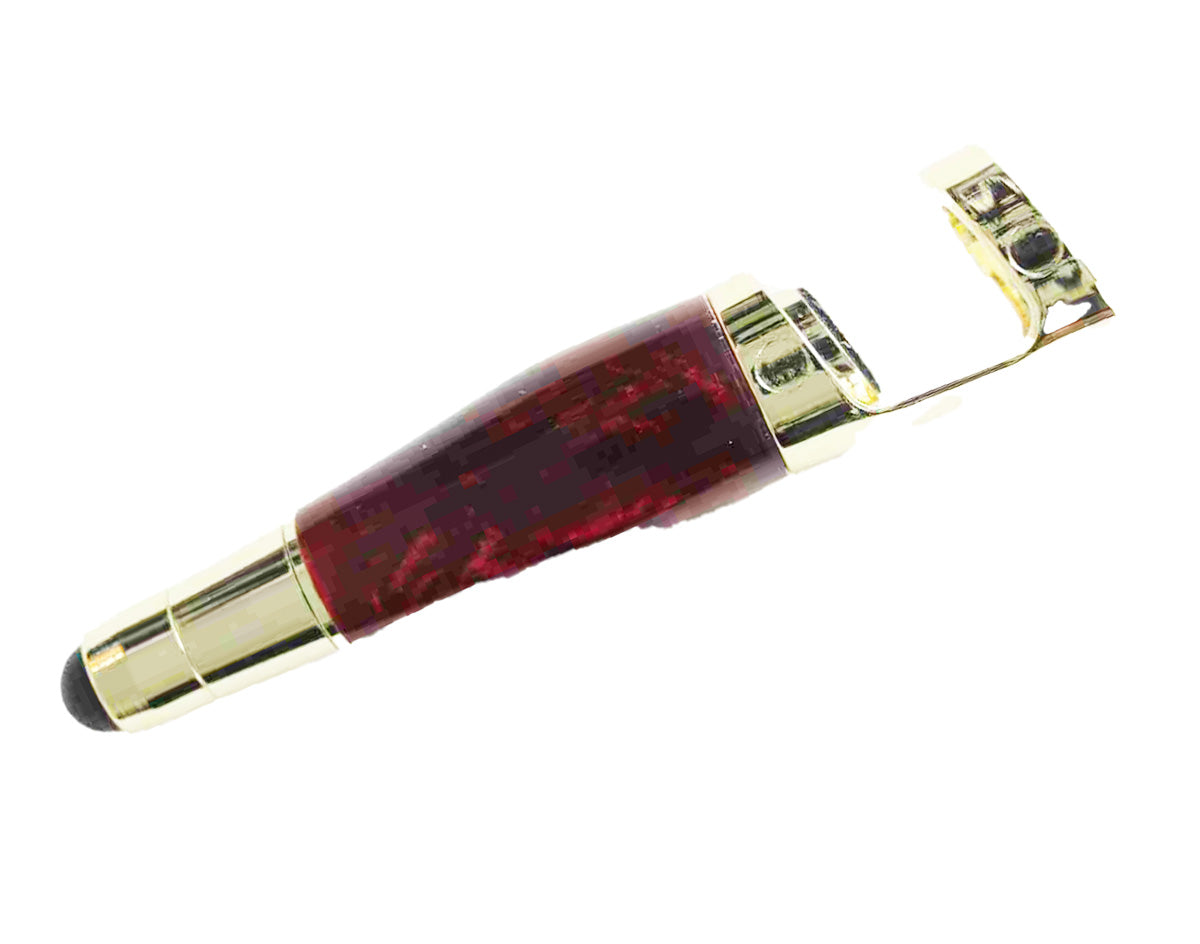 Handcrafted Smartphone Copper Color Acrylic Stand and Stylus — Accented with Golden Trimming