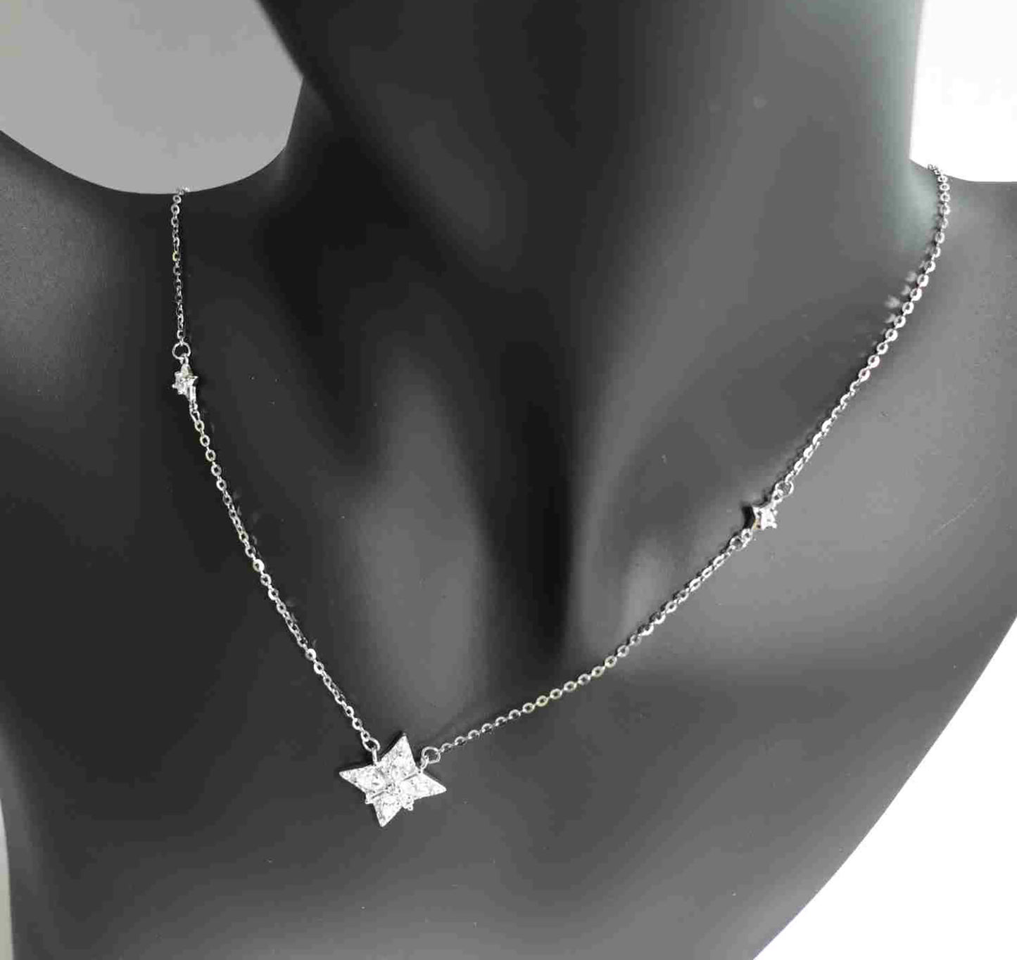 Sterling Silver Square Geometric Designed Round and Baguette CZ Earrings and Pendant Set