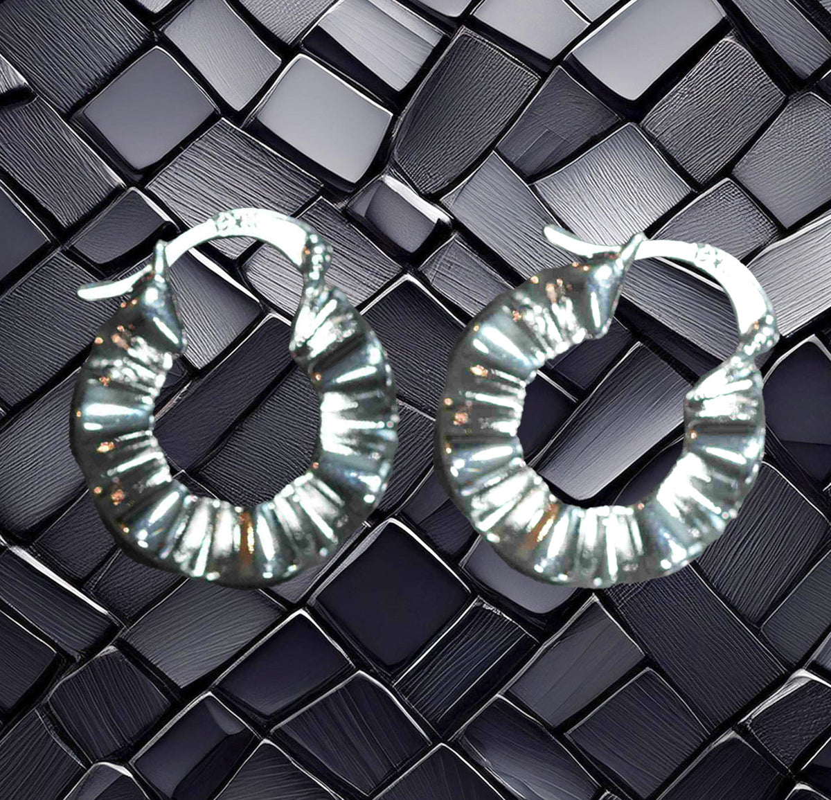 Timeless 17.5mm Hammered Sterling Silver Hoop Earrings – Elegant, Lightweight &amp; Hypoallergenic Hoops for Everyday Chic