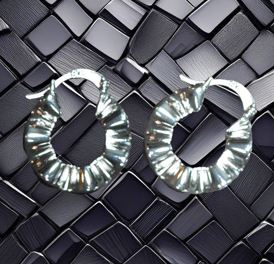 Timeless 17.5mm Hammered Sterling Silver Hoop Earrings – Elegant, Lightweight &amp; Hypoallergenic Hoops for Everyday Chic