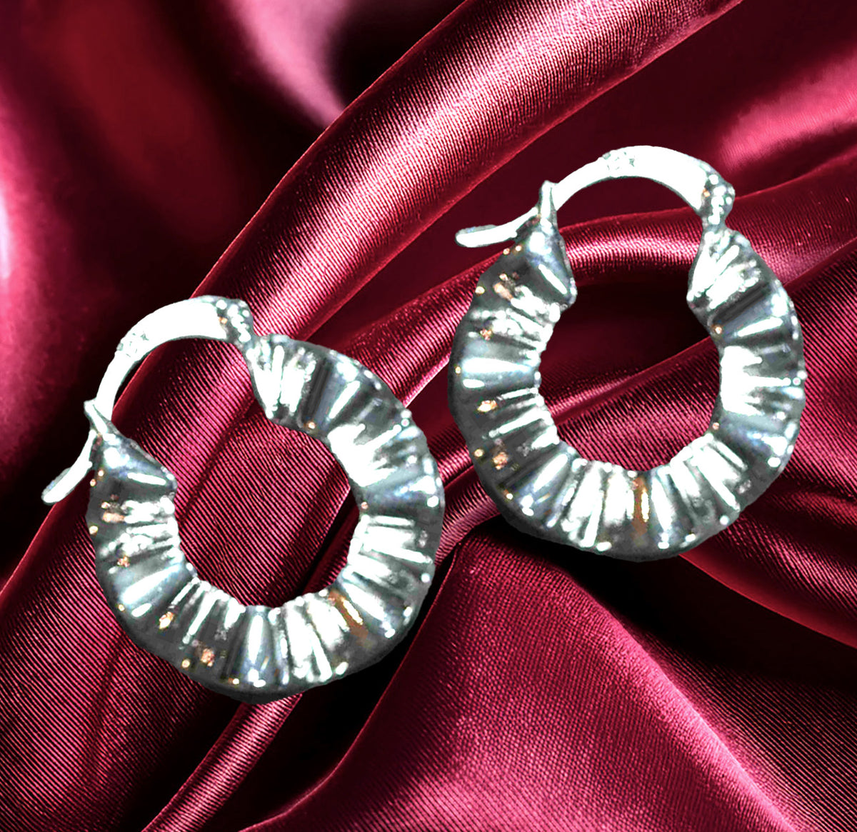 Timeless 17.5mm Hammered Sterling Silver Hoop Earrings – Elegant, Lightweight &amp; Hypoallergenic Hoops for Everyday Chic