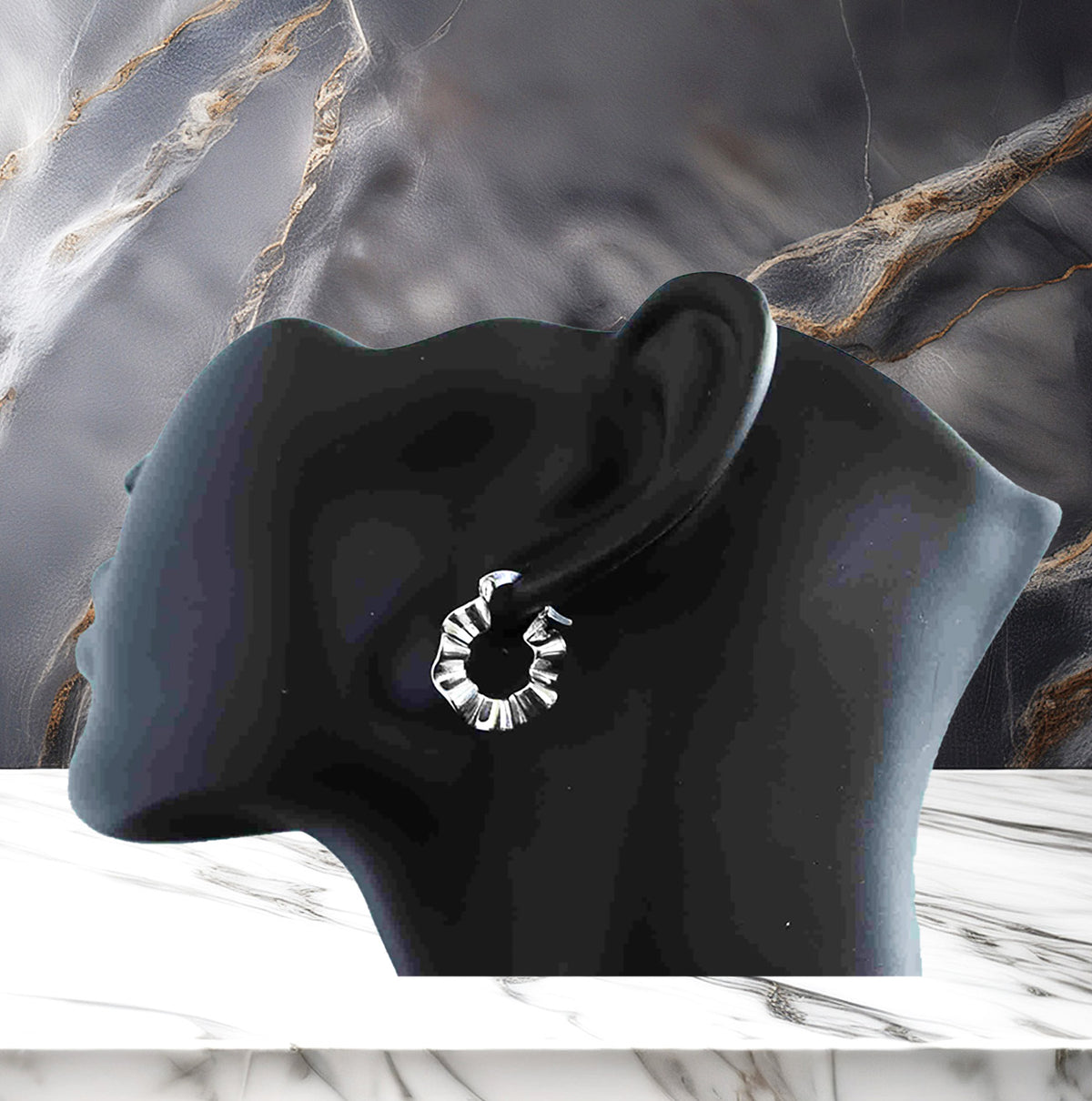 Timeless 17.5mm Hammered Sterling Silver Hoop Earrings – Elegant, Lightweight &amp; Hypoallergenic Hoops for Everyday Chic