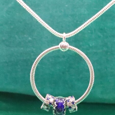 Minimalist Silver Snake Pendant Necklace with Charms