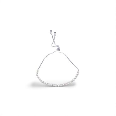 Sparkling Sterling Silver Adjustable Cubic Zirconia Tennis Bracelet