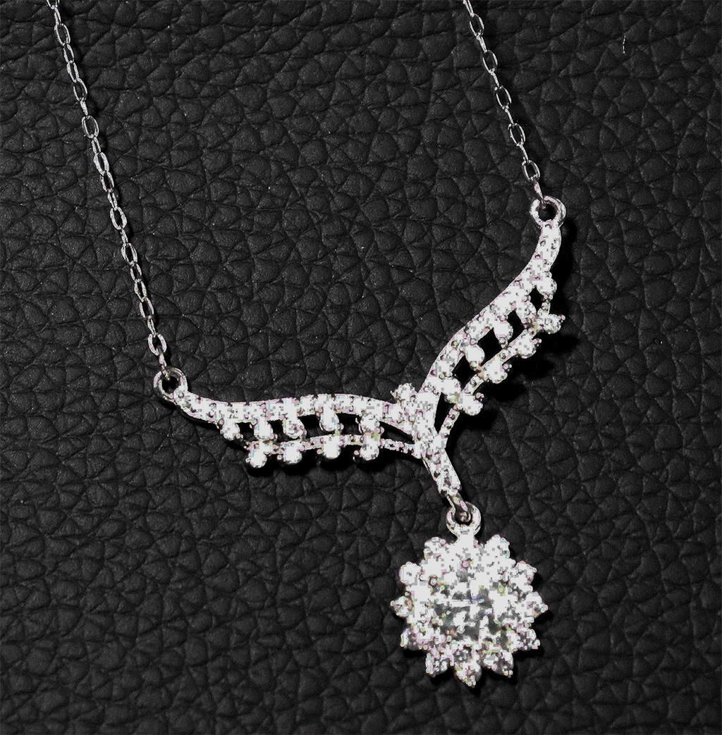 Radiant Moissanite Elegance Sterling Silver Necklace. 925ijewel.com