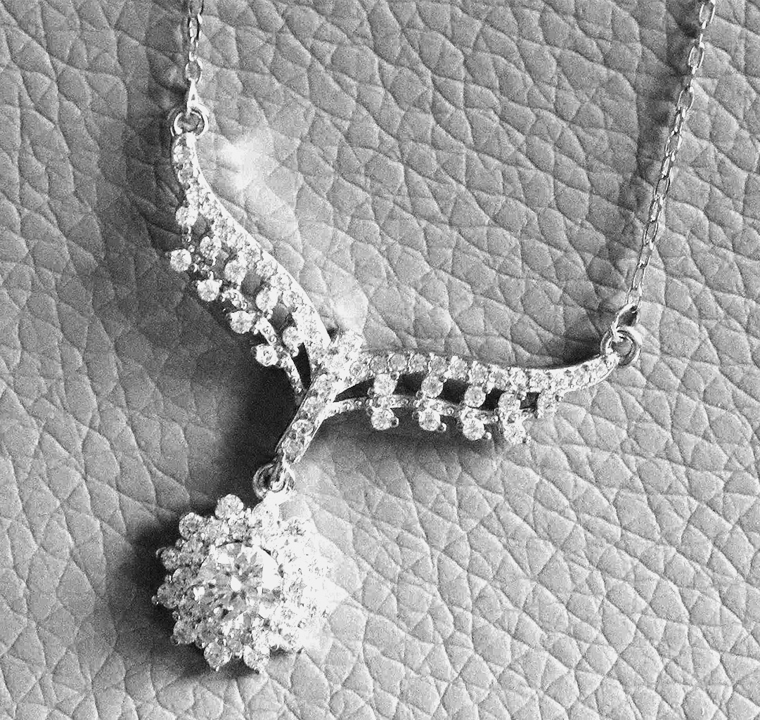 Radiant Moissanite Elegance Sterling Silver Necklace. 925ijewel.com