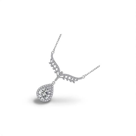 Sterling Silver "Flight of Elegance" Moissanite Necklace