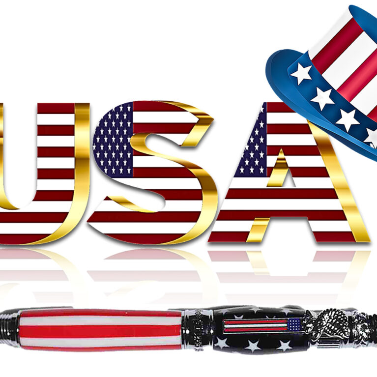 Handcrafted American Flag Theme Pen