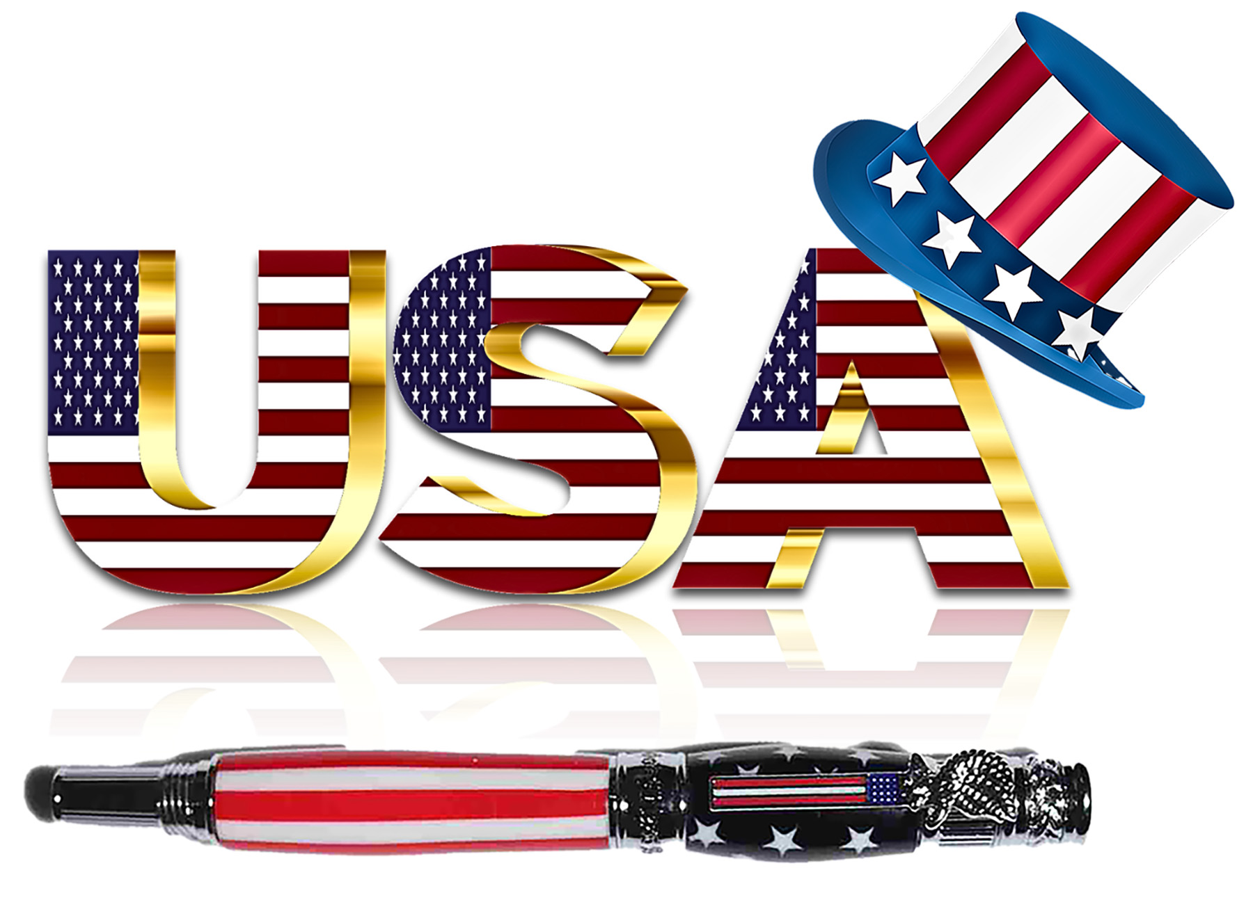 Handcrafted American Flag Theme Pen