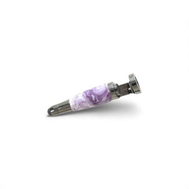 Adjustable Purple and White Acrylic Smartphone Stand with Stylus – Handmade in USA
